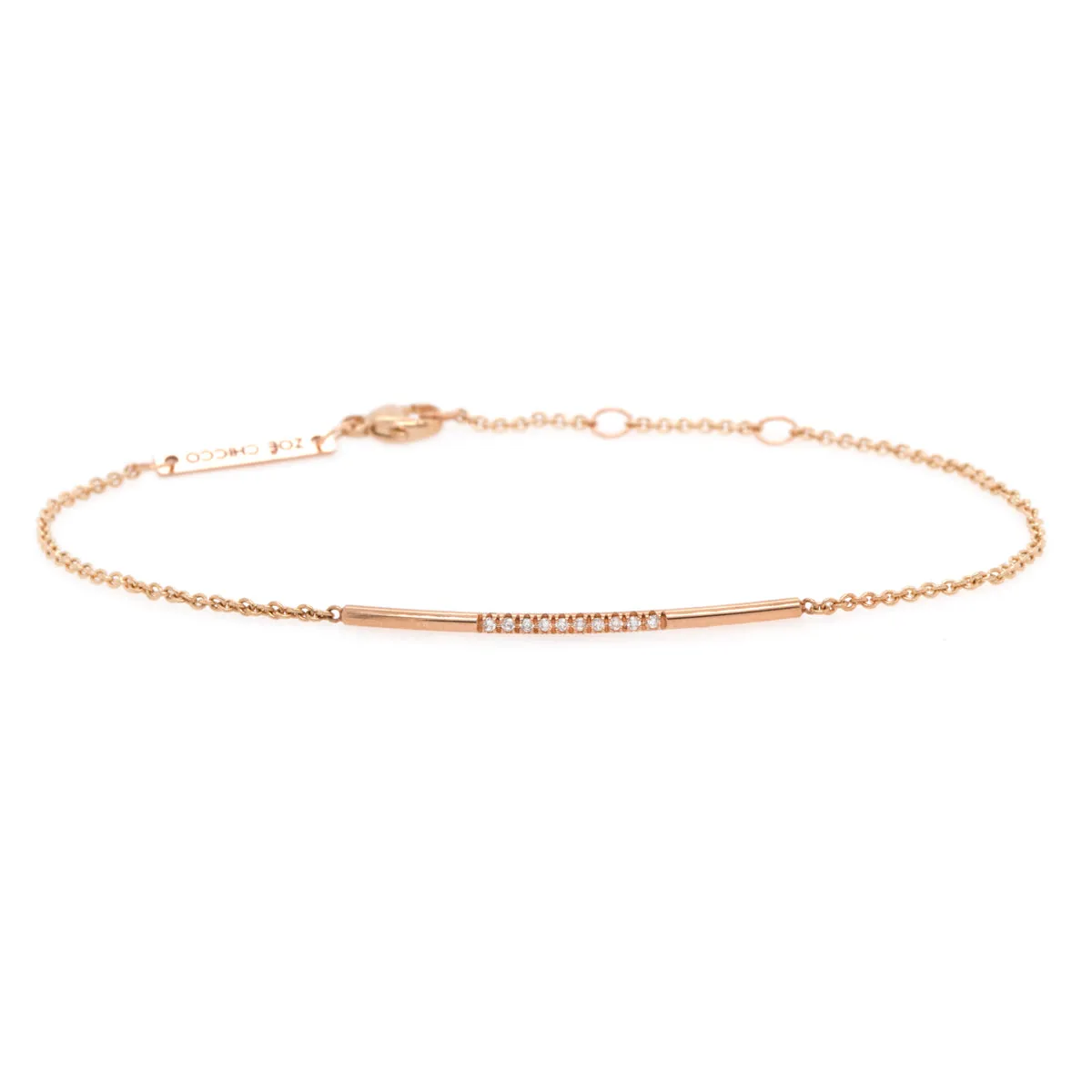 14k 10 Pavé Diamond Bar Bracelet