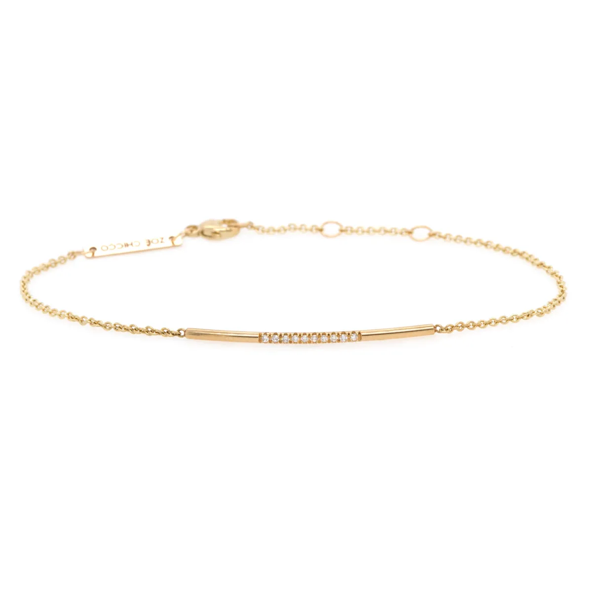 14k 10 Pavé Diamond Bar Bracelet