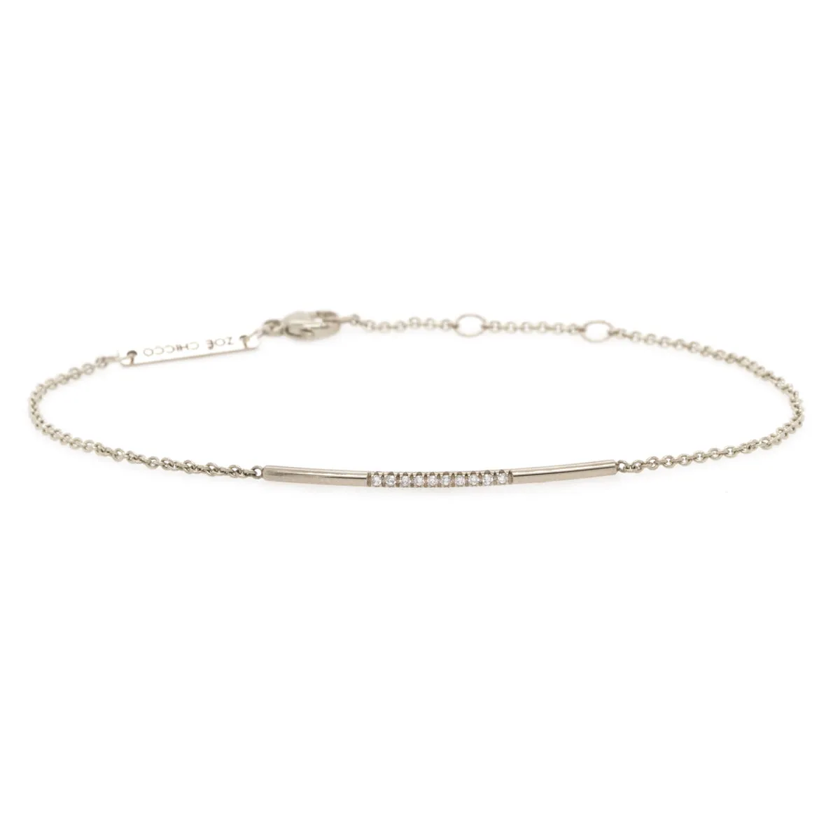 14k 10 Pavé Diamond Bar Bracelet