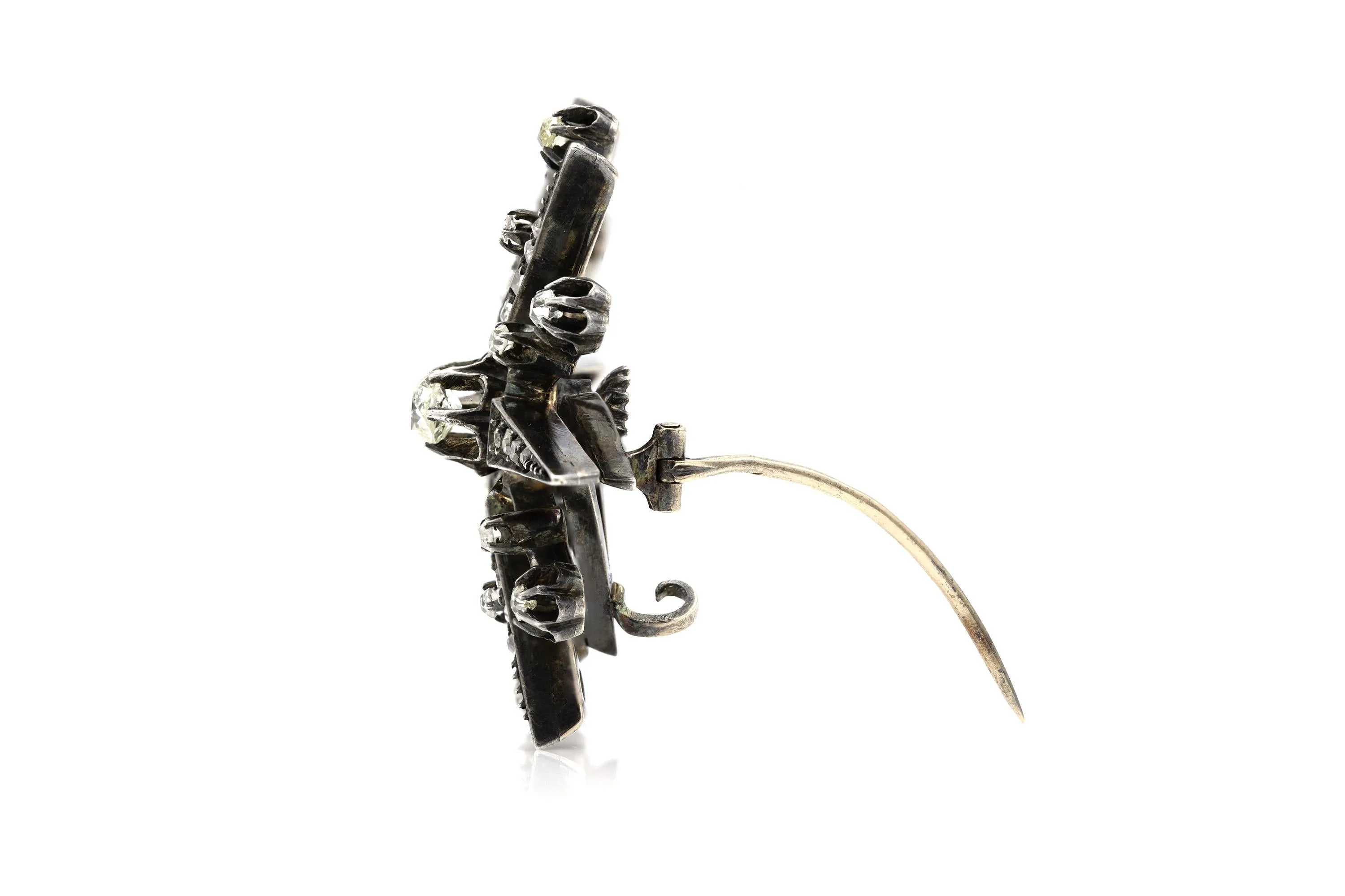 Antique Georgian 2.50 Carat Diamond Starburst Brooch