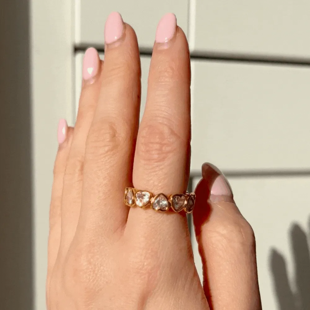 Crystal Heart Ring - Clear