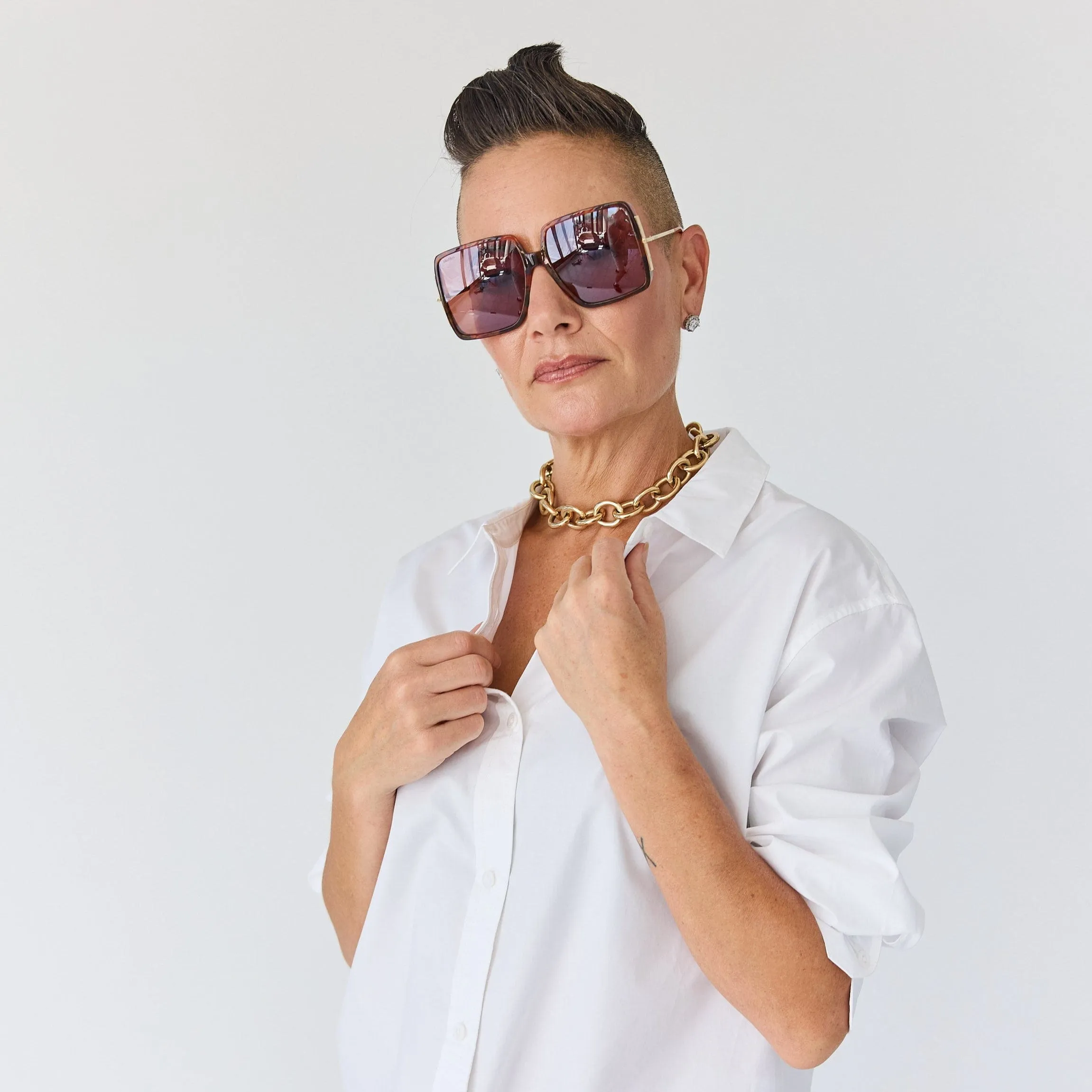 Elsewhere Co Chunky Chain Choker Necklace With Extender