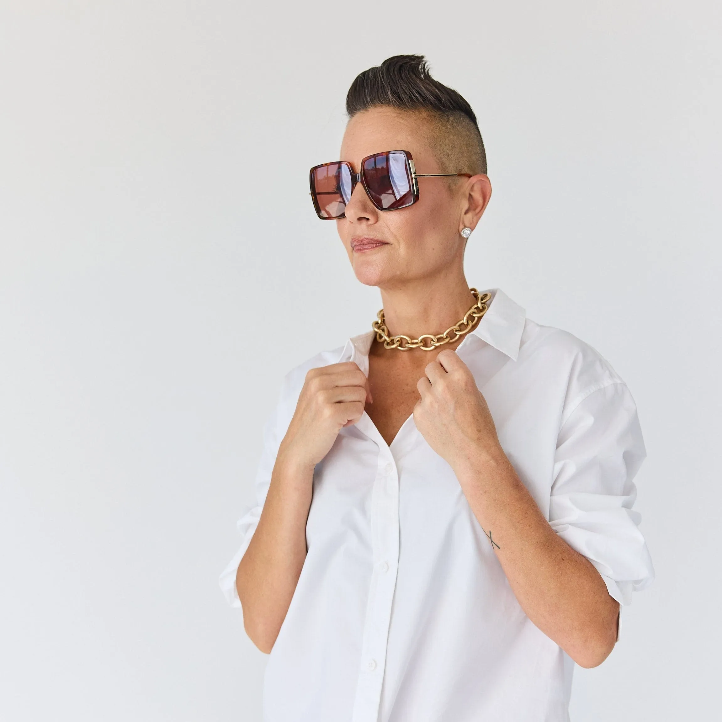 Elsewhere Co Chunky Chain Choker Necklace With Extender
