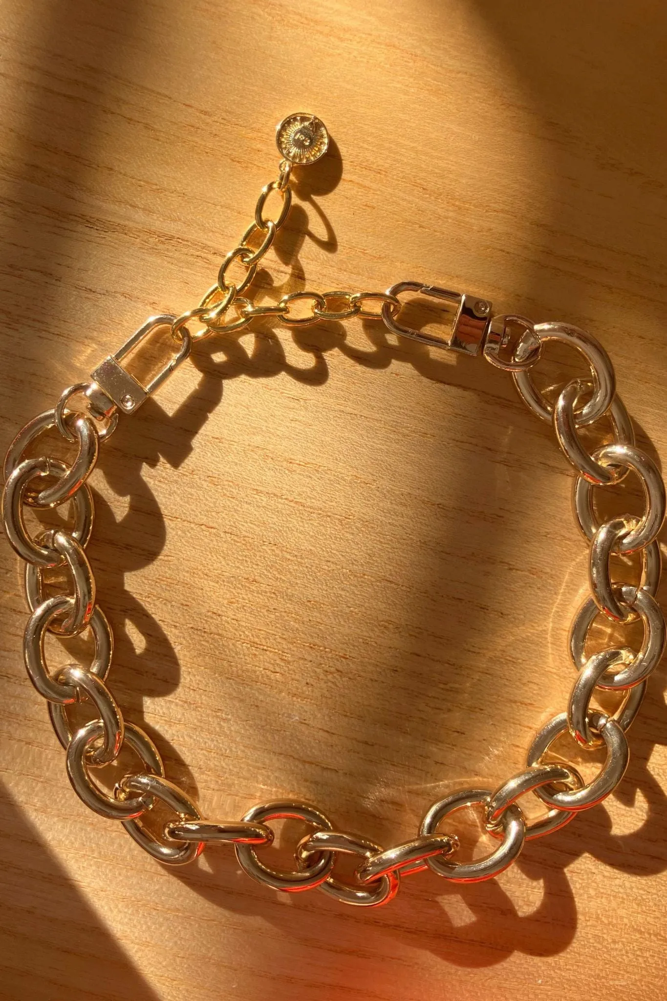 Elsewhere Co Chunky Chain Choker Necklace With Extender