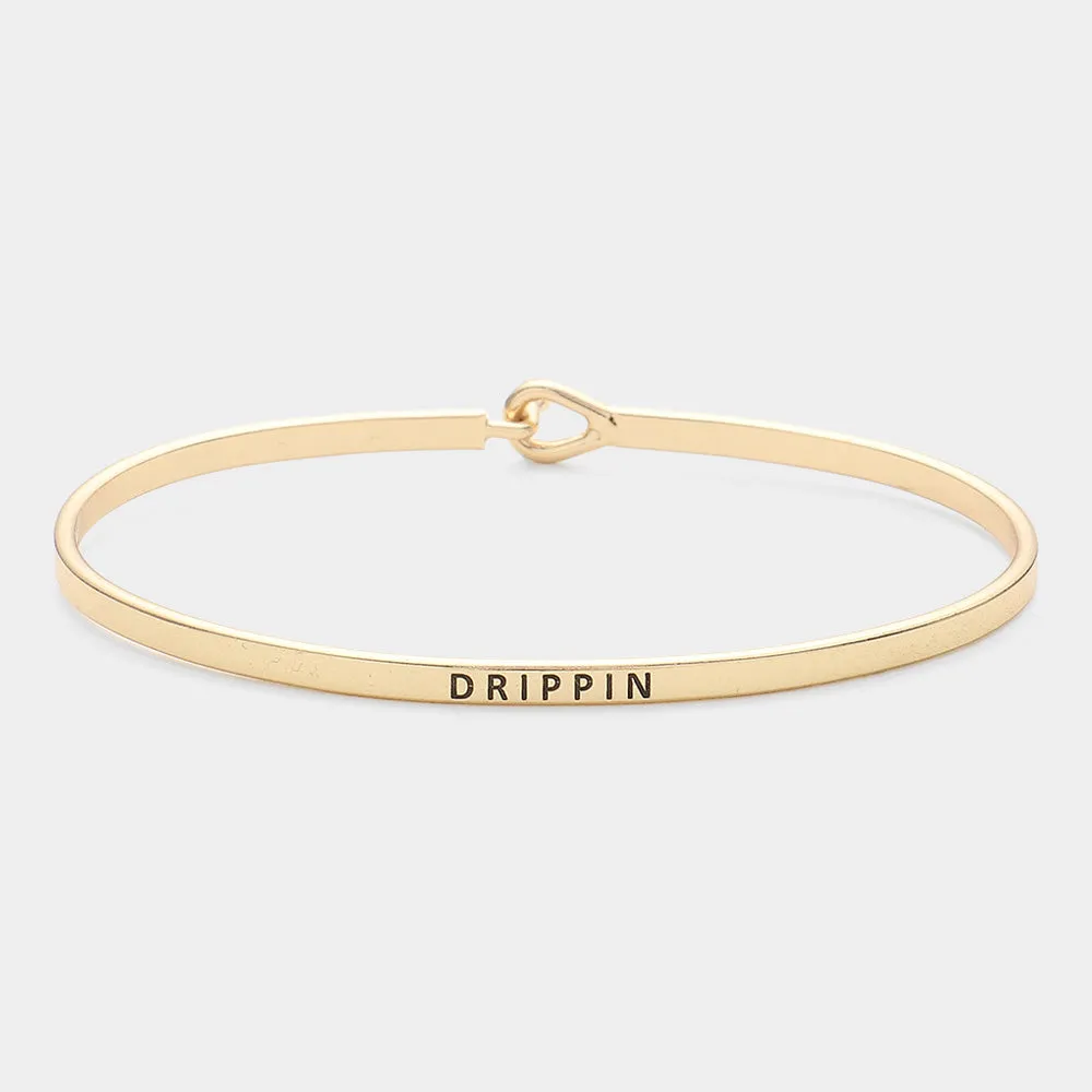 iLLASPARKZ "Drippin" Thin Brass Metal Hook Bracelet