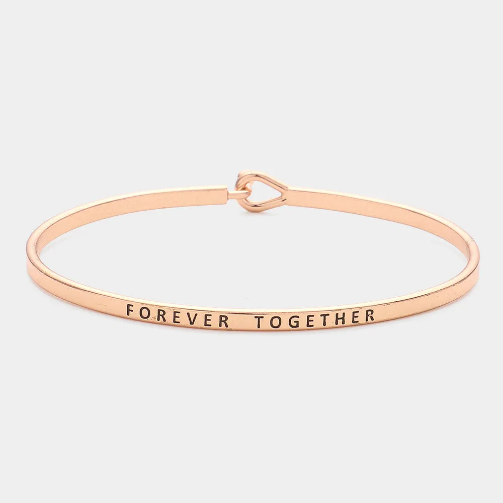 iLLASPARKZ "Forever together" Thin Brass Metal Hook Bracelet