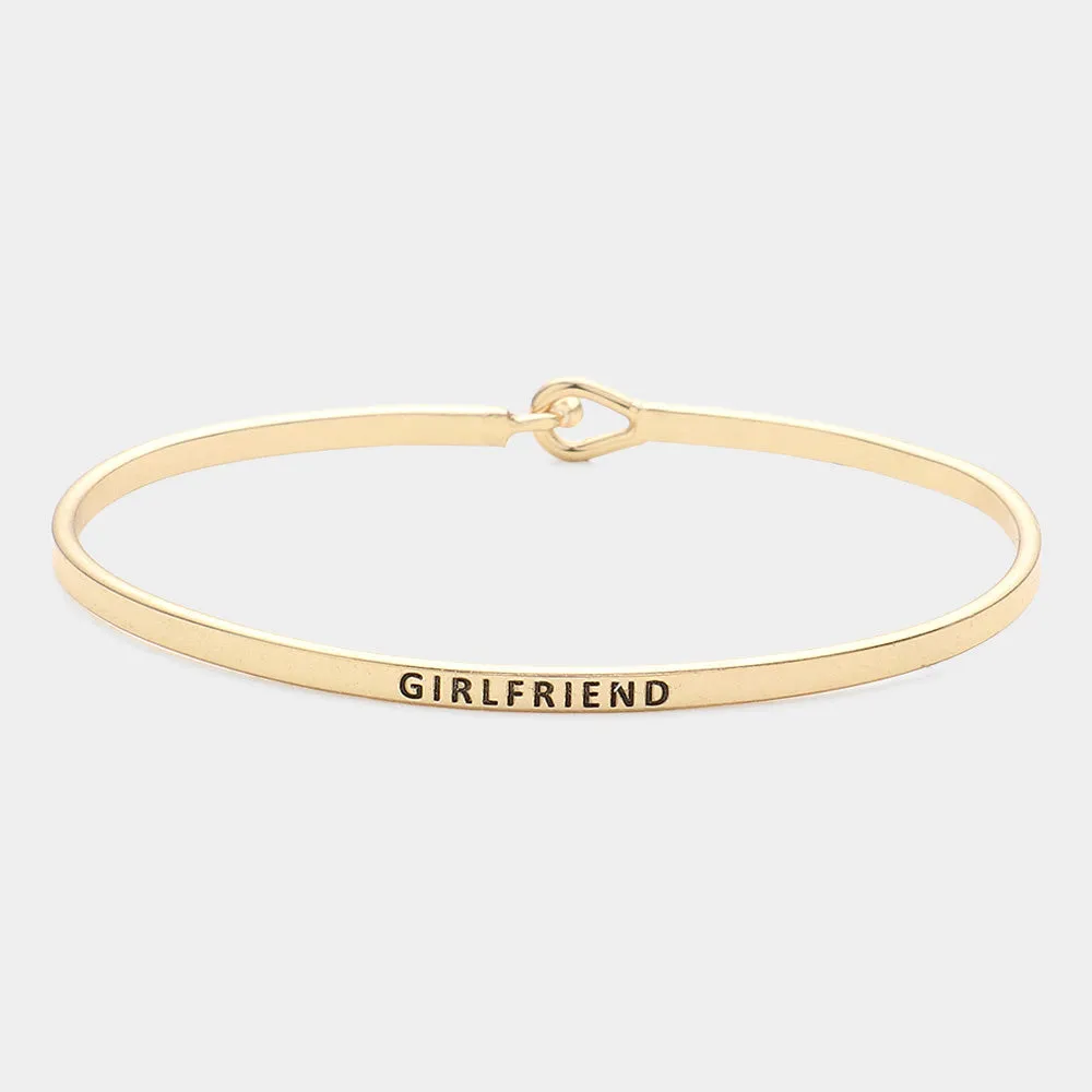 iLLASPARKZ "Girlfriend" Thin Brass Metal Hook Bracelet