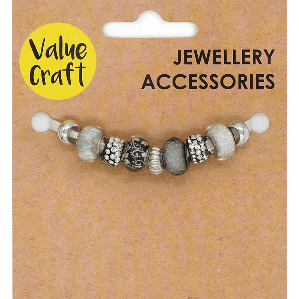 Large Hole Beads Silver