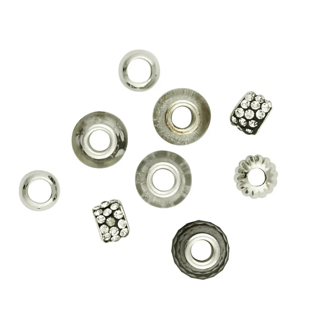 Large Hole Beads Silver