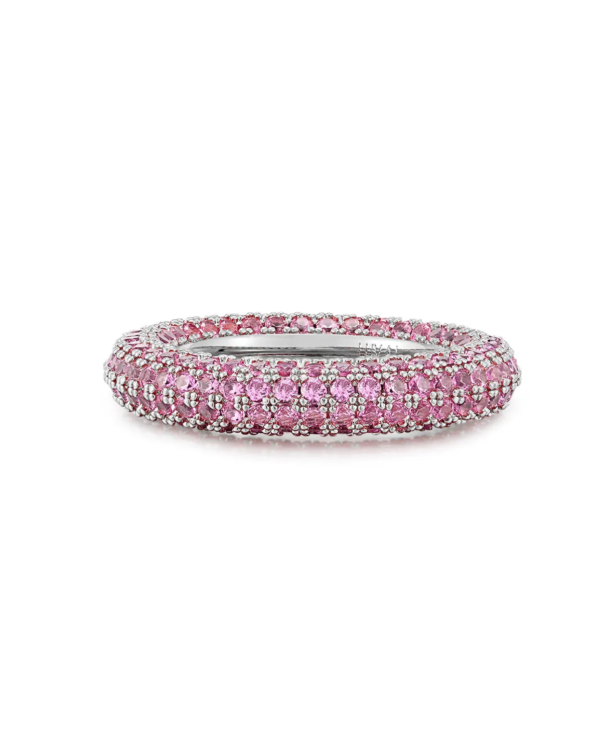 Pave Amalfi Ring- Pink- Silver
