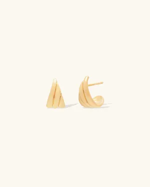 Swirl Studs  Gold