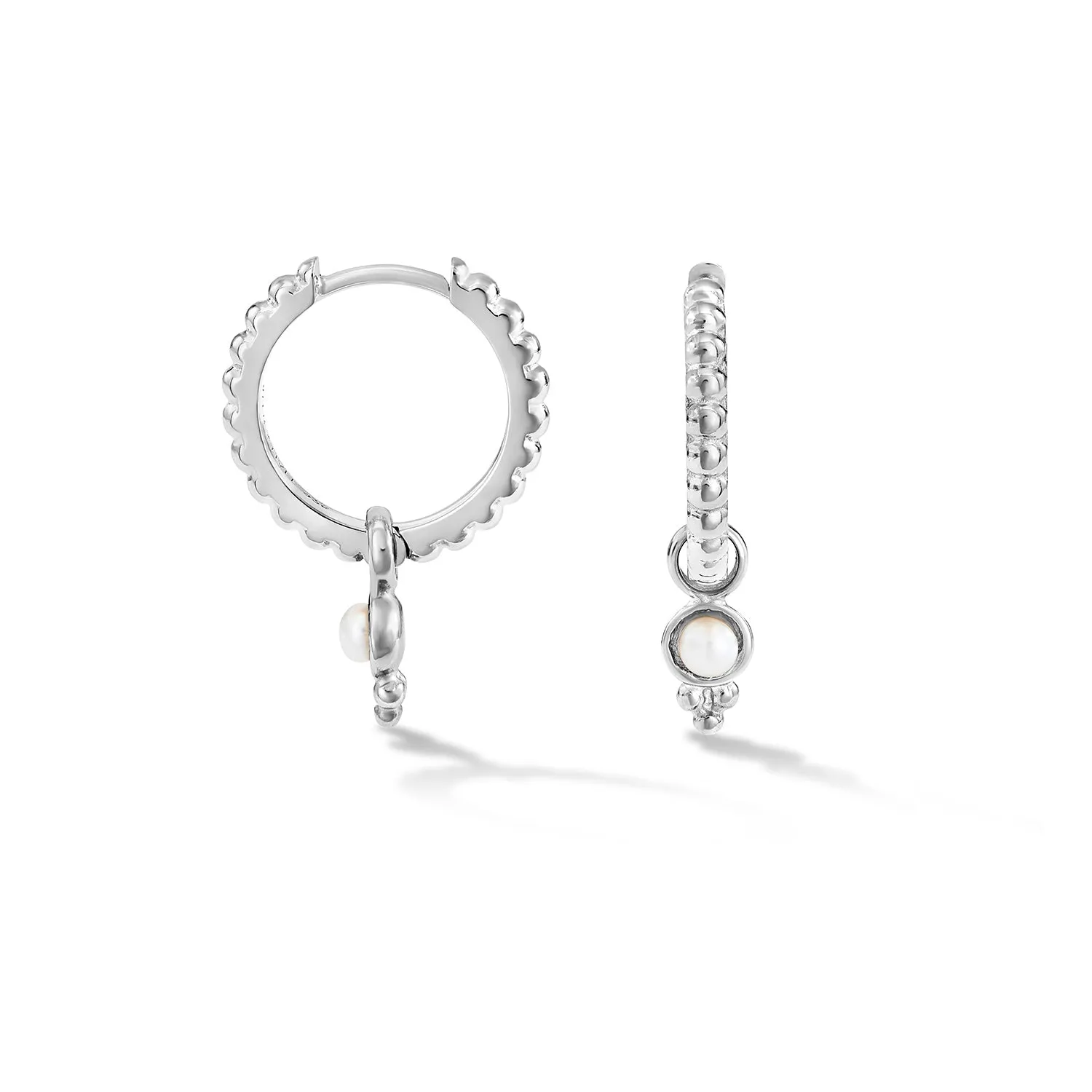 Timeless Dotty Hoops with Pearl Drop