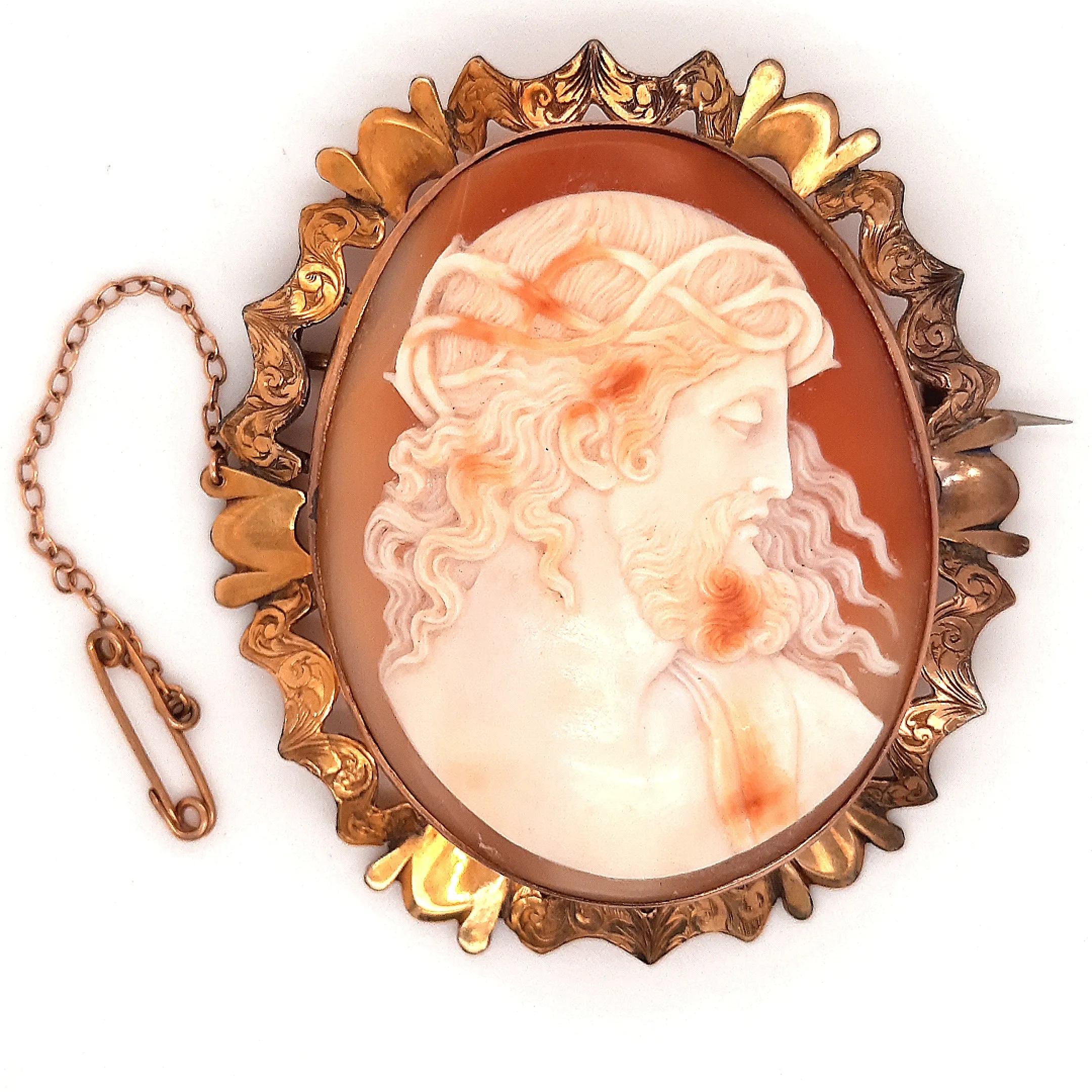 Vintage 9ct Yellow Gold Cameo Brooch