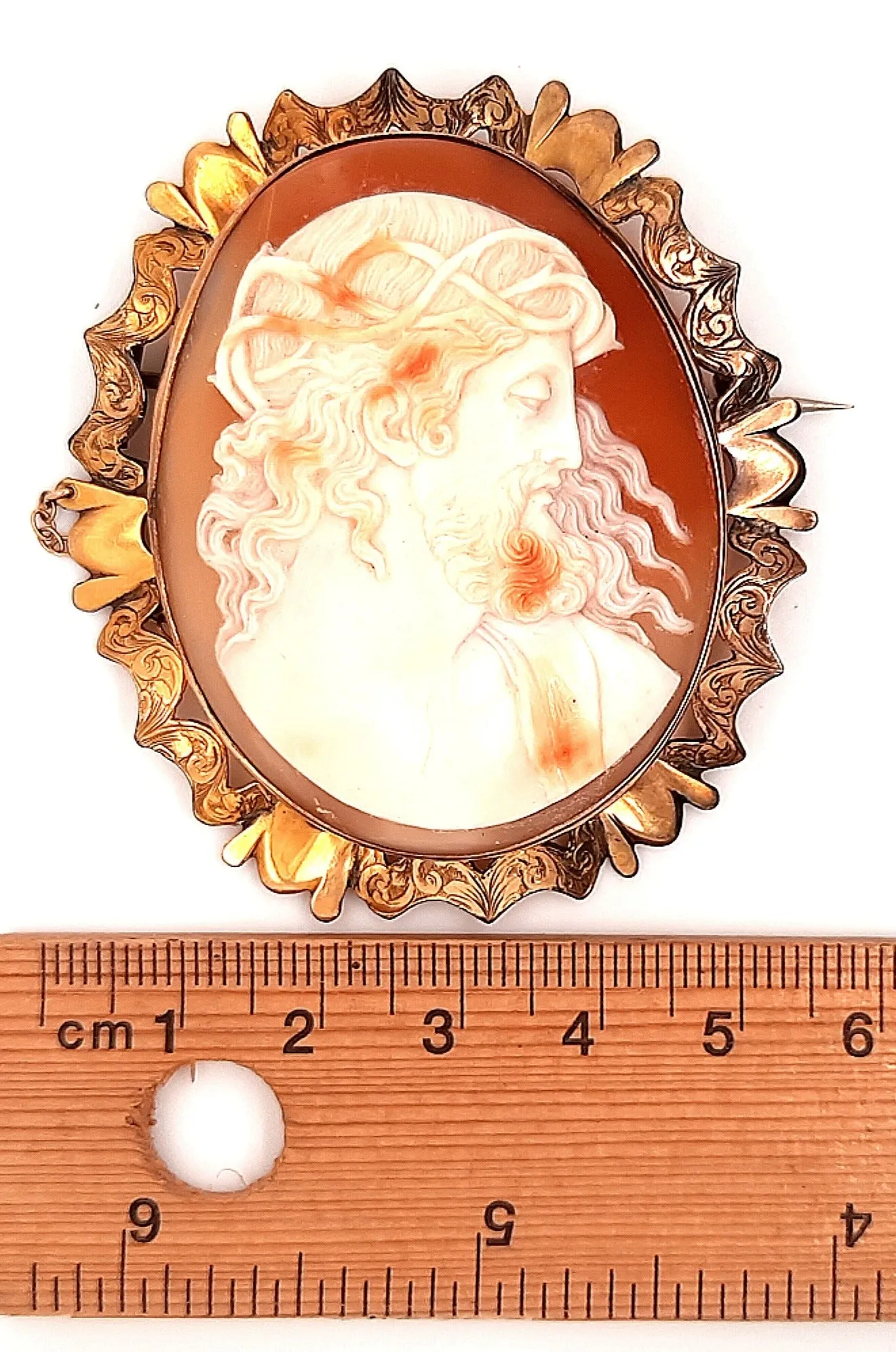 Vintage 9ct Yellow Gold Cameo Brooch