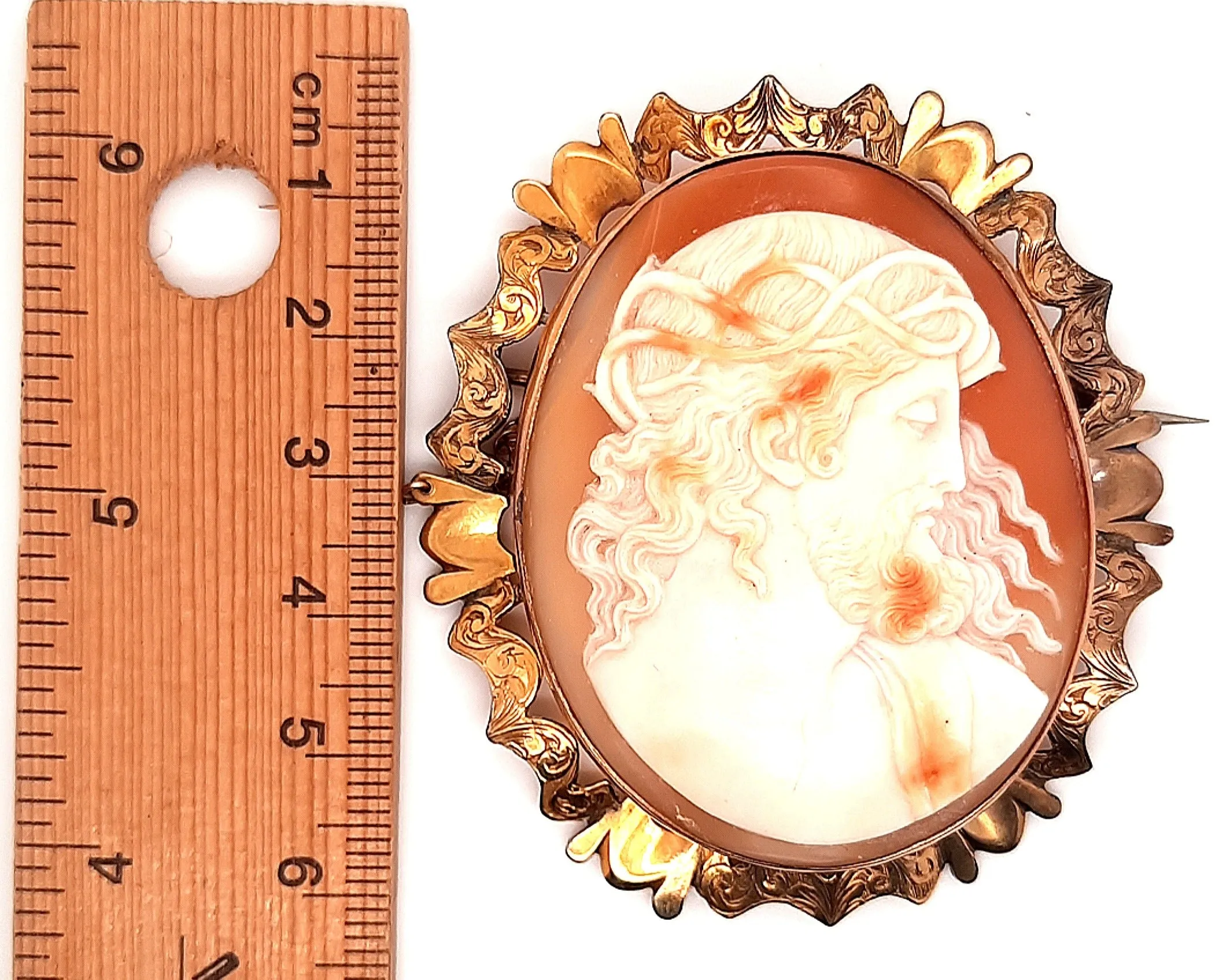 Vintage 9ct Yellow Gold Cameo Brooch