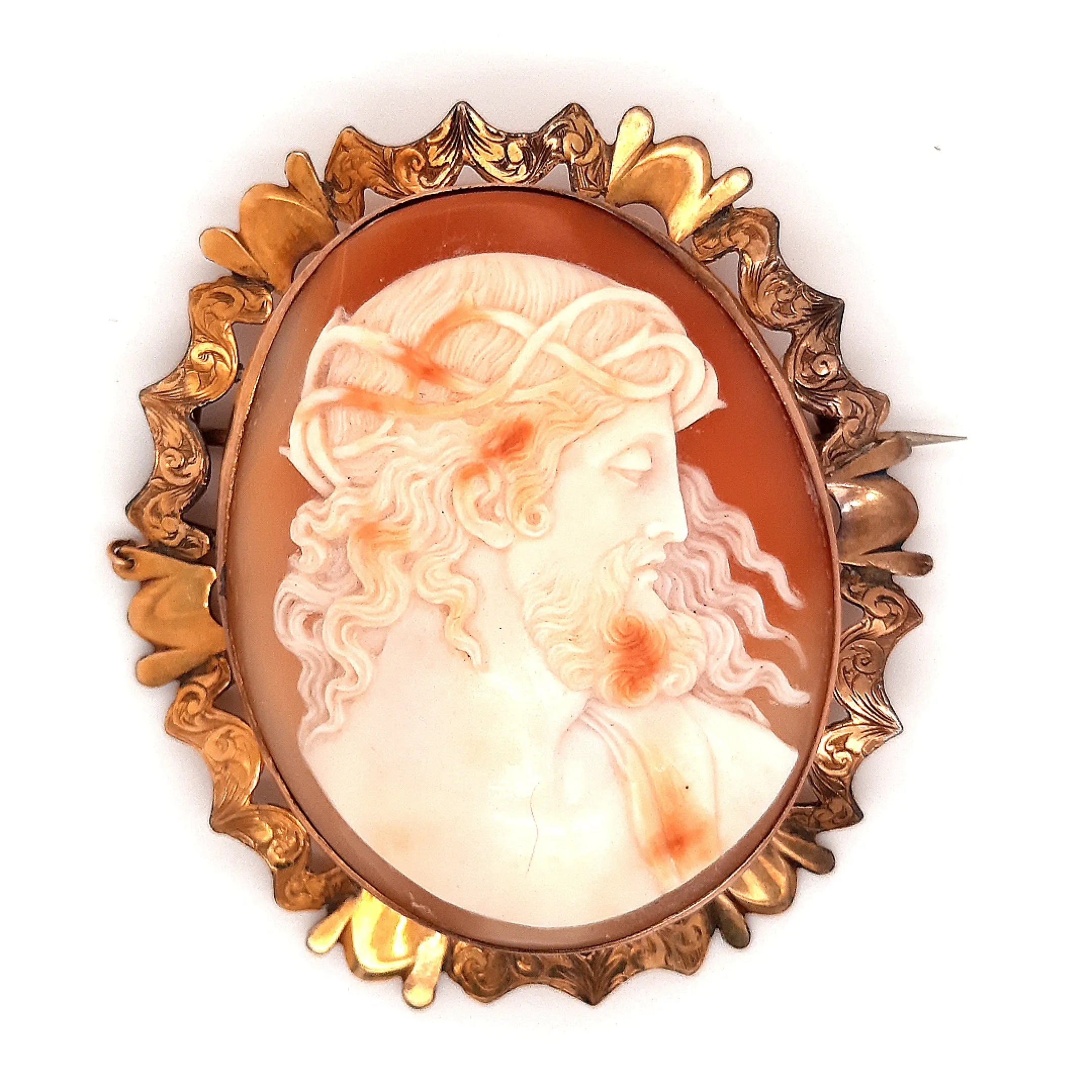 Vintage 9ct Yellow Gold Cameo Brooch