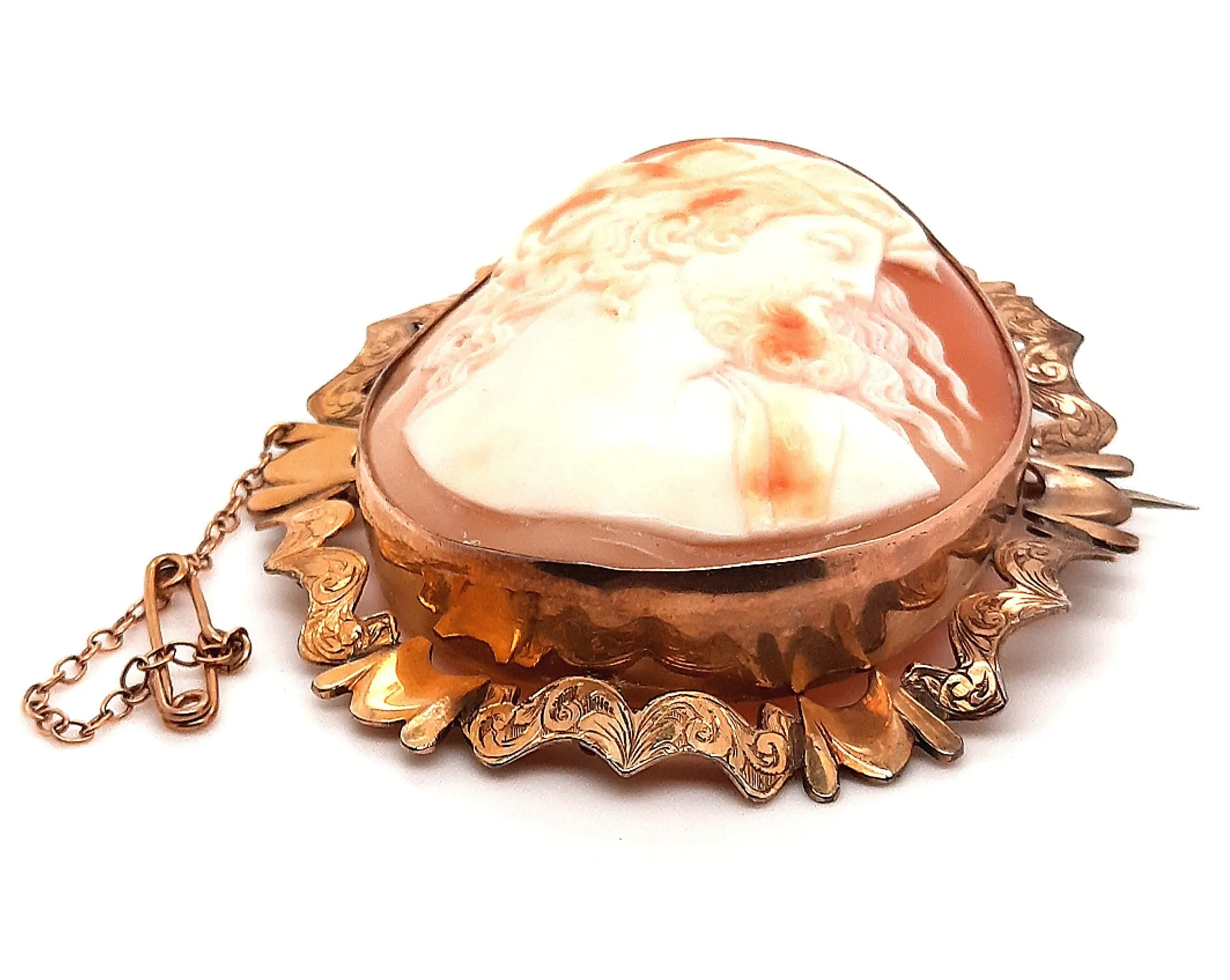 Vintage 9ct Yellow Gold Cameo Brooch