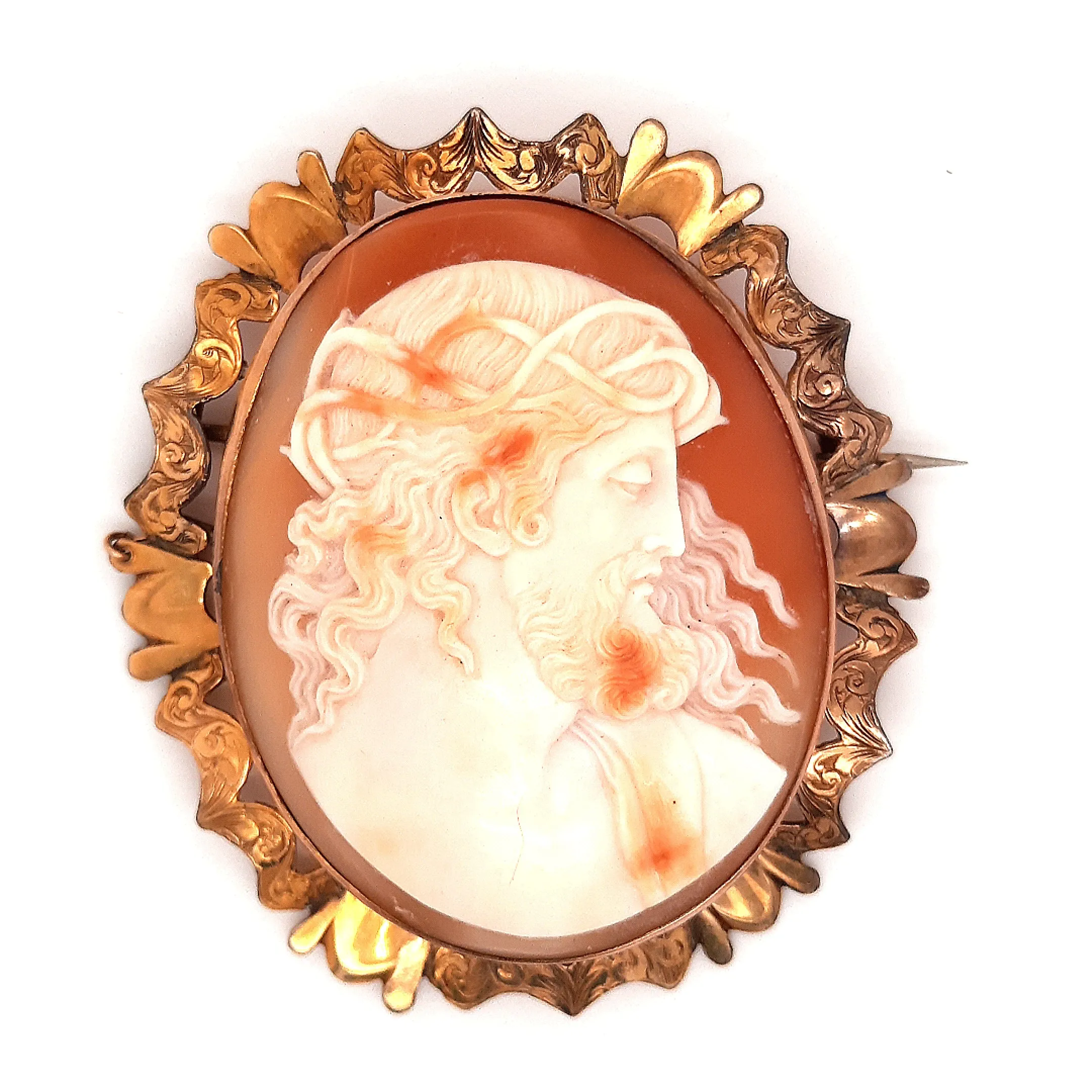 Vintage 9ct Yellow Gold Cameo Brooch